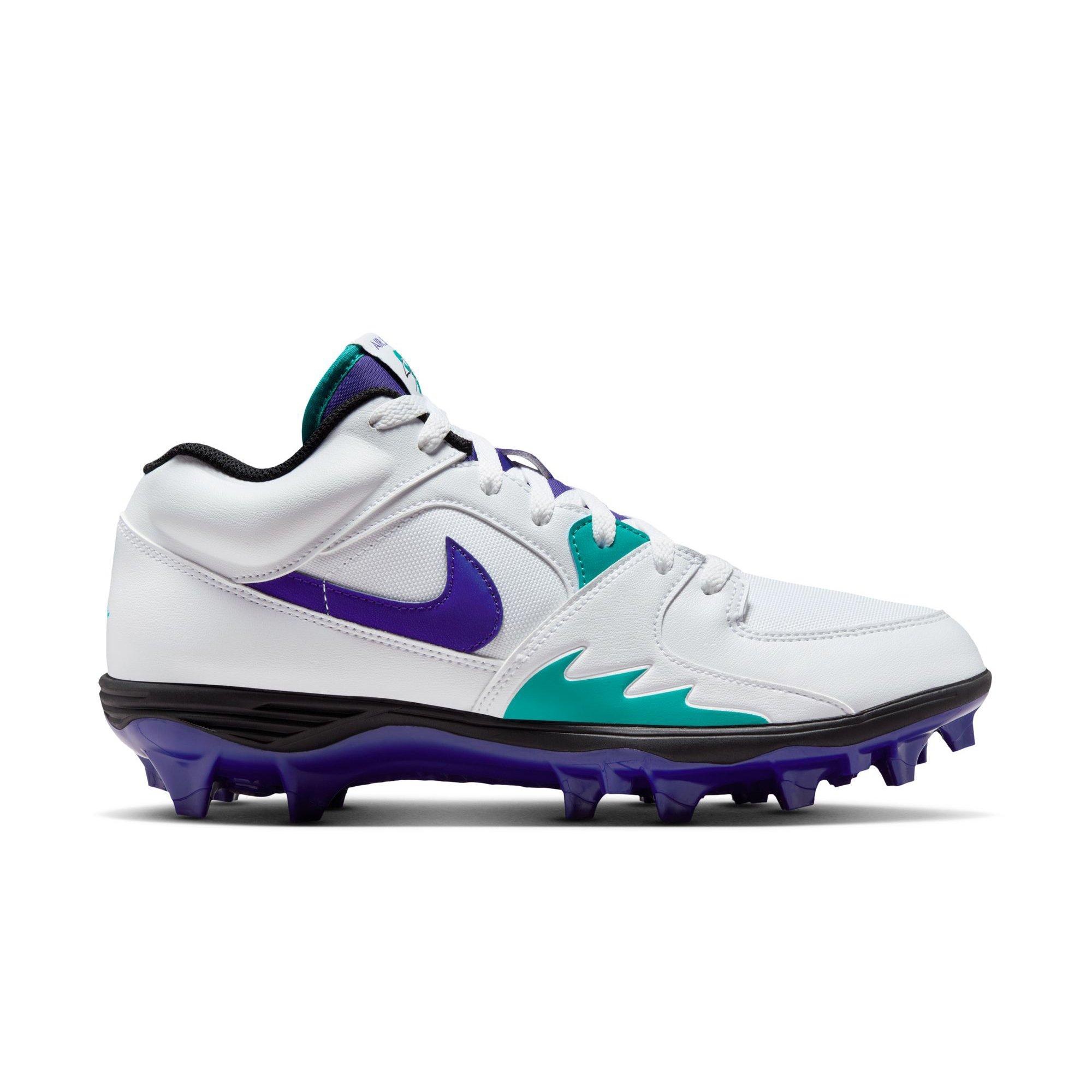 Jordan Stadium 90 Low TD Cleat White/Grape Ice | Hibbett